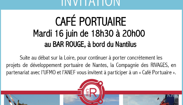 Café portuaire le mardi 16 juin de 18h30 à 20h00 au BAR ROUGE
